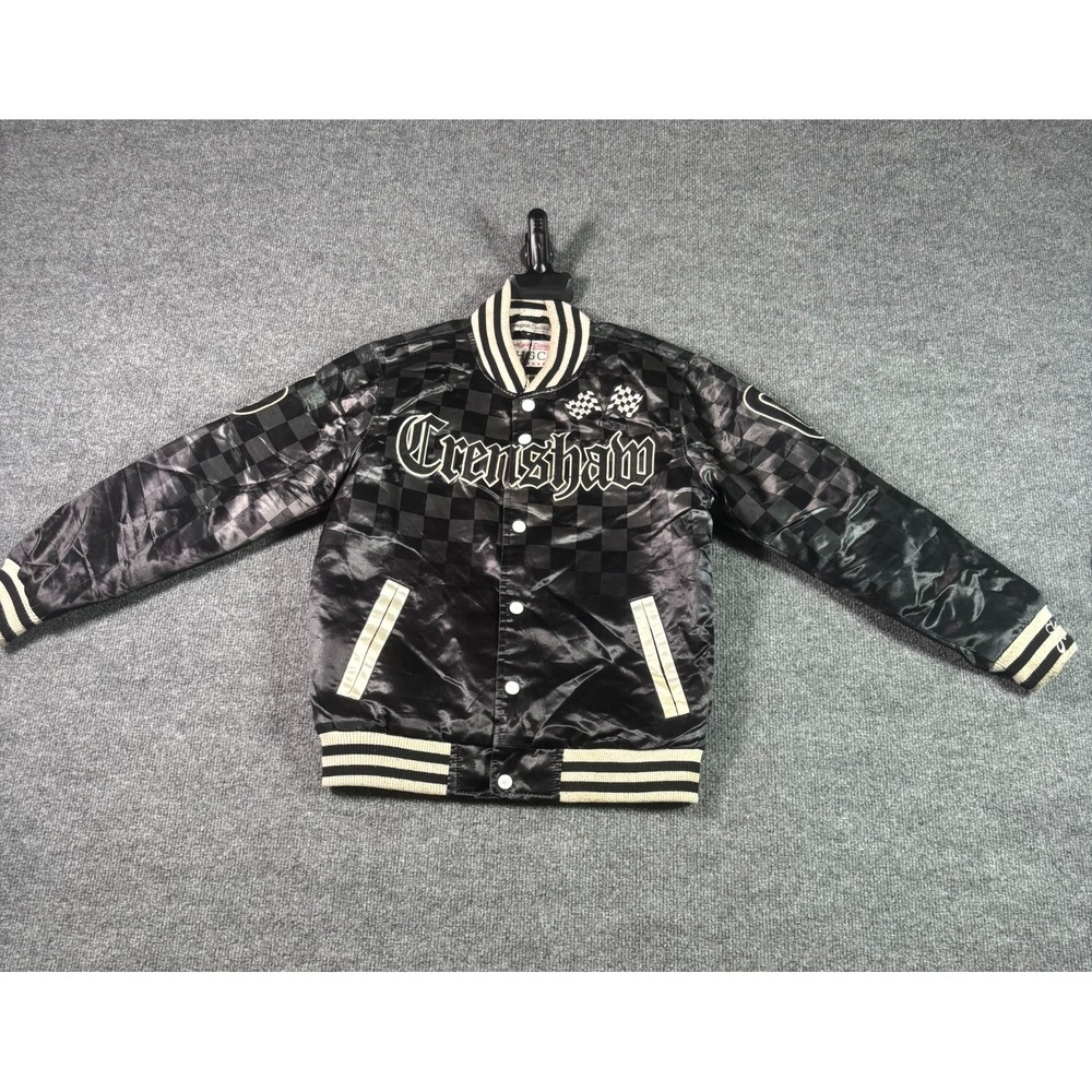Headgear Classics Varsity Jacket Men's M Black Checkerboard Nipsey Hussle 2018